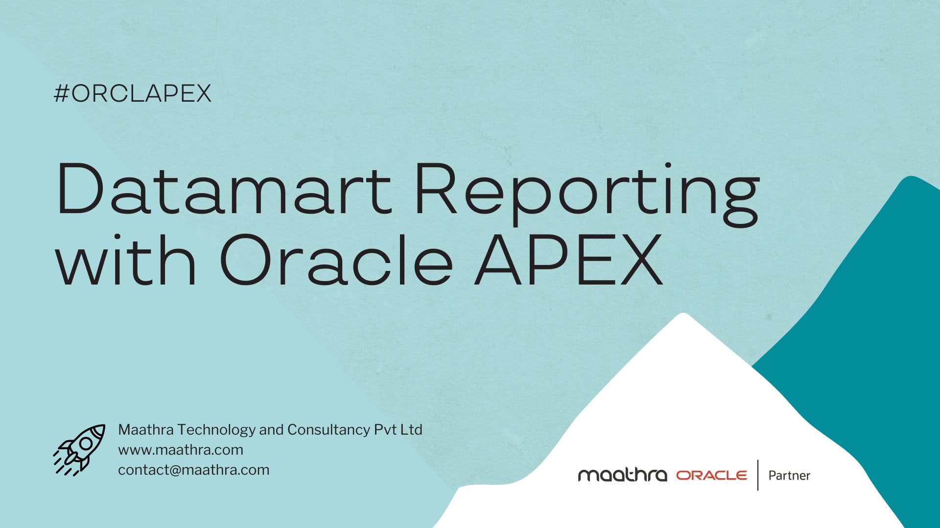 Oracle APEX Use Cases: Datamart Reporting